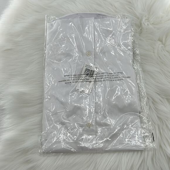 Michael Kors Slim Fit Airsoft Button Front Long Sleeve Shirt - White - S - NWT - Picture 6 of 6